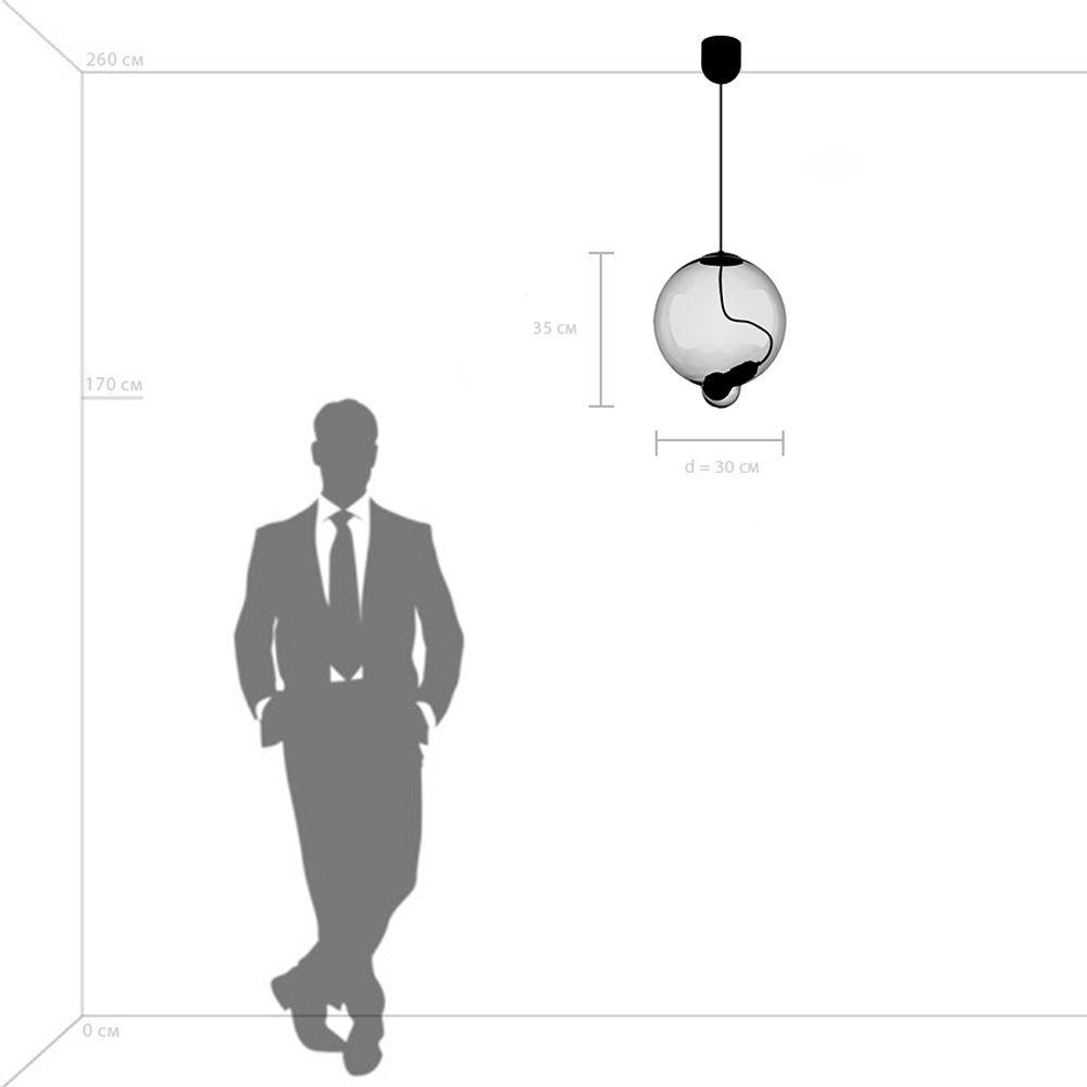 805301 Люстра COLORE 1х8W (led) E27 АЛЮМИНИЙ/ДЫМЧАТЫЙ