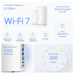 TP-Link Deco BE85 (2-pack) BE19000 Трехдиапазонная домашняя Mesh-система Wi-Fi 7