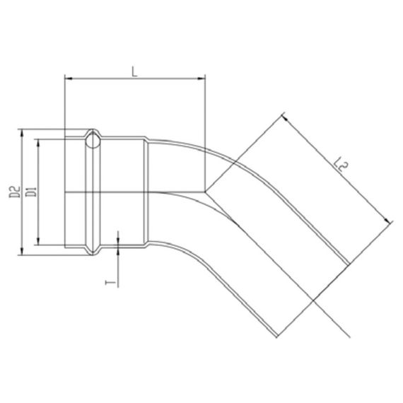 Уголок VIEIR 45 град. нерж. сталь 22а×22 VER-PRO (50/5) — (1)