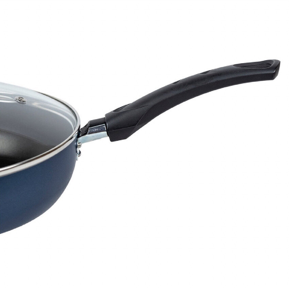 Сотейник со стеклянной крышкой, диаметр 24 см с антипригарным покрытием, алюминий