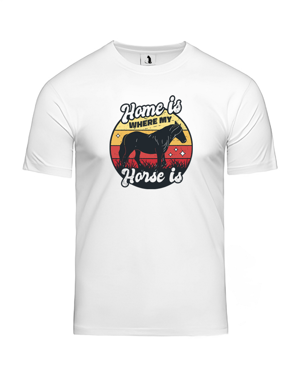 Футболка с лошадью Home is where my horse unisex белая