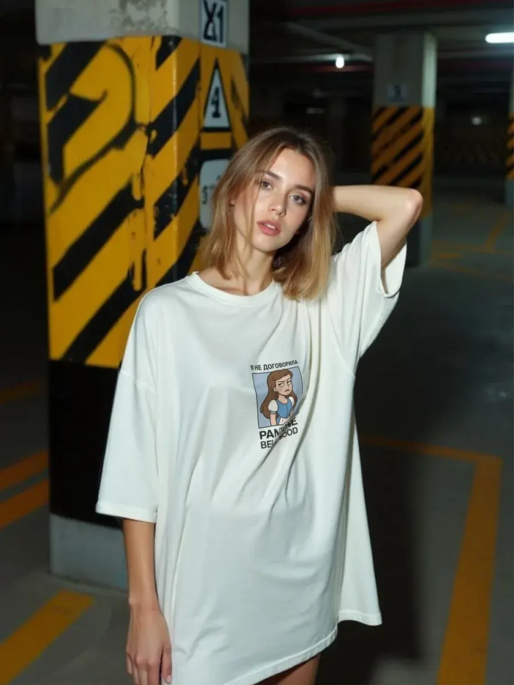 Футболка базовая оверсайз с принтом