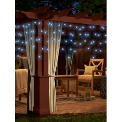 Садовая гирлянда ЭРА ERASF22-29 Бахрома на солнечной батарее холодный свет 3.8*0.5 м