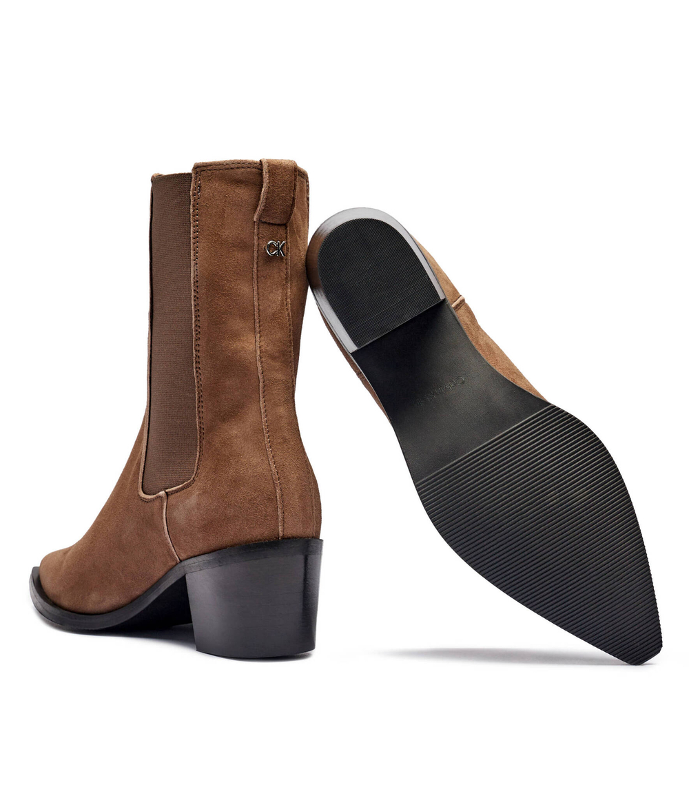 Кожаные ковбойки Calvin Klein - коричневый(HW0HW02316)
