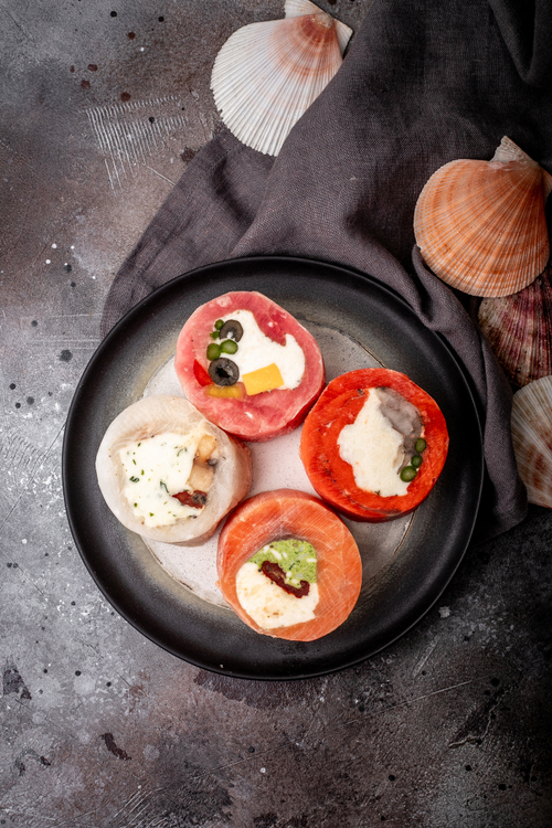 Микс рулетов для запекания ( форель, нерка, палтус, тунец)