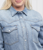 рубашка farro plus size Persona by Marina Rinaldi - голубой(1191282)