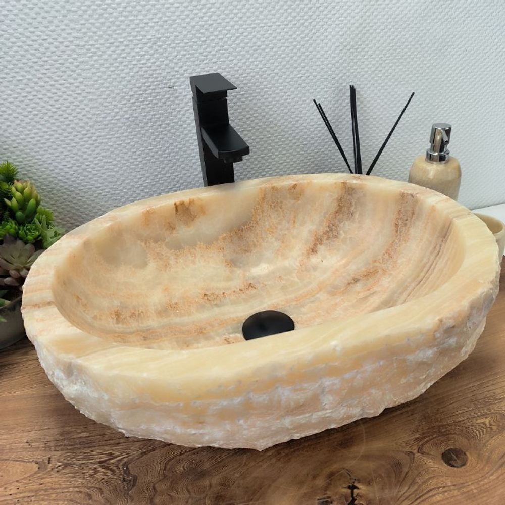 Раковина из оникса Erozy Yellow EO-62575 (51*38*15) 0095