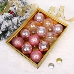 Новогодние шары «Волшебство ночи» 8 см (набор 12 шт), Розовое золото