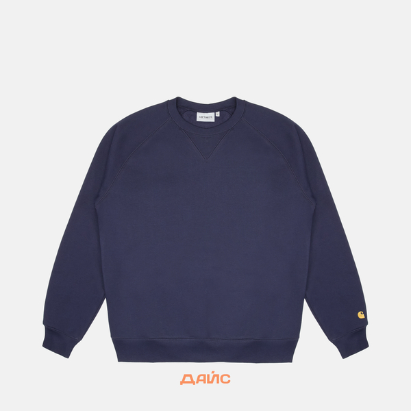 Толстовка мужская Carhartt WIP Chase Sweatshirt артикул:I033660_dark_navy Толстовка мужская Carhartt WIP Chase Sweatshirt артикул:I033660_dark_navy - купить в магазине Дайс
