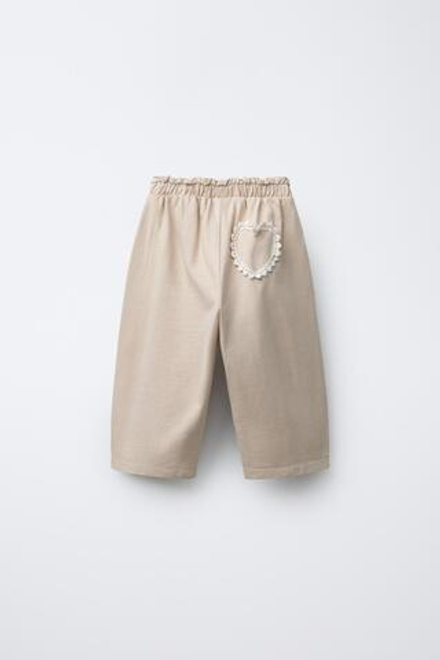 ZARA БРЮКИ BAGGY, СВЕТЛО-БЕЖЕВЫЙ