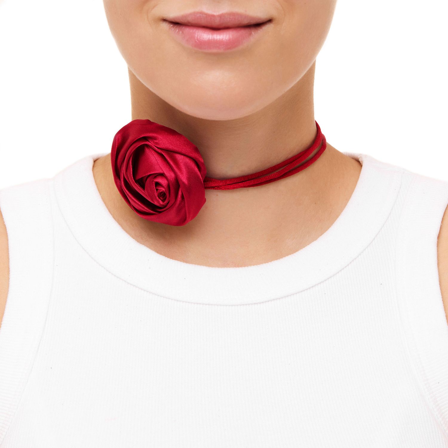 Колье Rosette Tie Necklace - Crimson