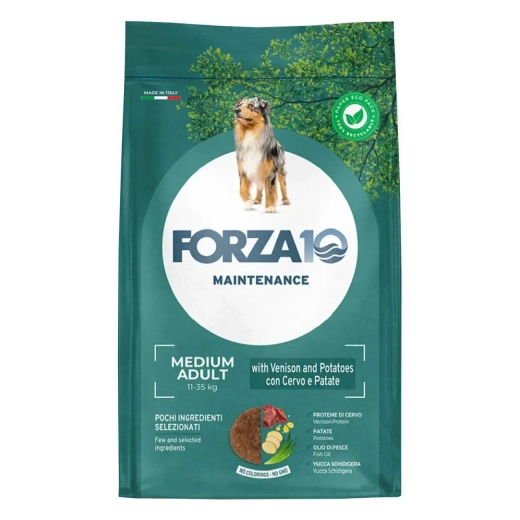 Уценка! Повр.упак./ Сухой корм Forza10 Maintenance для взрослых собак средних пород, с мясом оленя и молодым картофелем