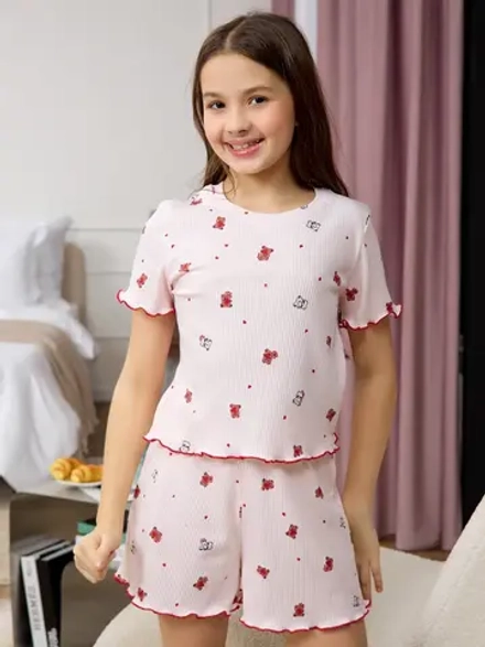 Пижама домашняя с шортами лапша