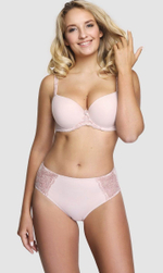 Трусы-слипы из мягкого микроволокна со вставками из вышитого тюля (Размер: 42) (Цвет: бордовый)