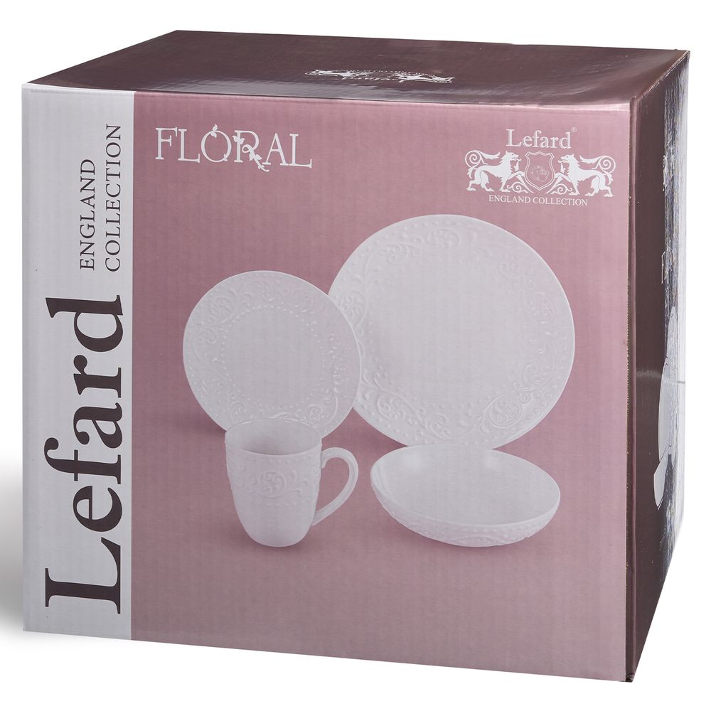 НАБОР ПОСУДЫ ОБЕДЕННЫЙ LEFARD "FLORAL" НА 4 ПЕР. 16 ПР. (КОР=2НАБ.)