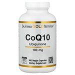 California Gold Nutrition, коэнзим Q10, убихинон класса USP, 100 мг, 360 растительных капсул