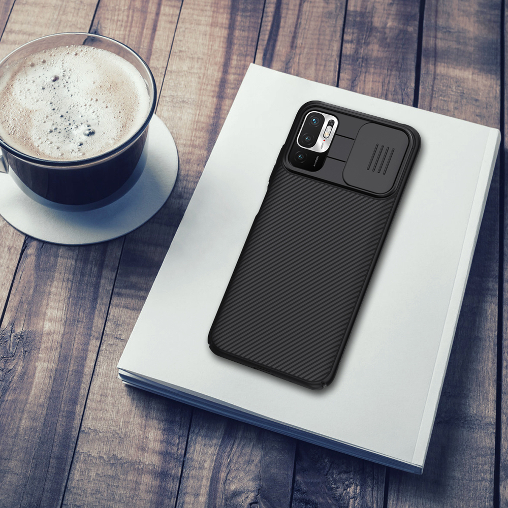 Чехол от Nillkin CamShield Case для Xiaomi Poco M3 Pro 5G и Redmi Note 10 5G с защитной шторкой для камеры