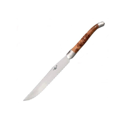 Bread knife, 2 stainless steel bolsters,Juniper handle