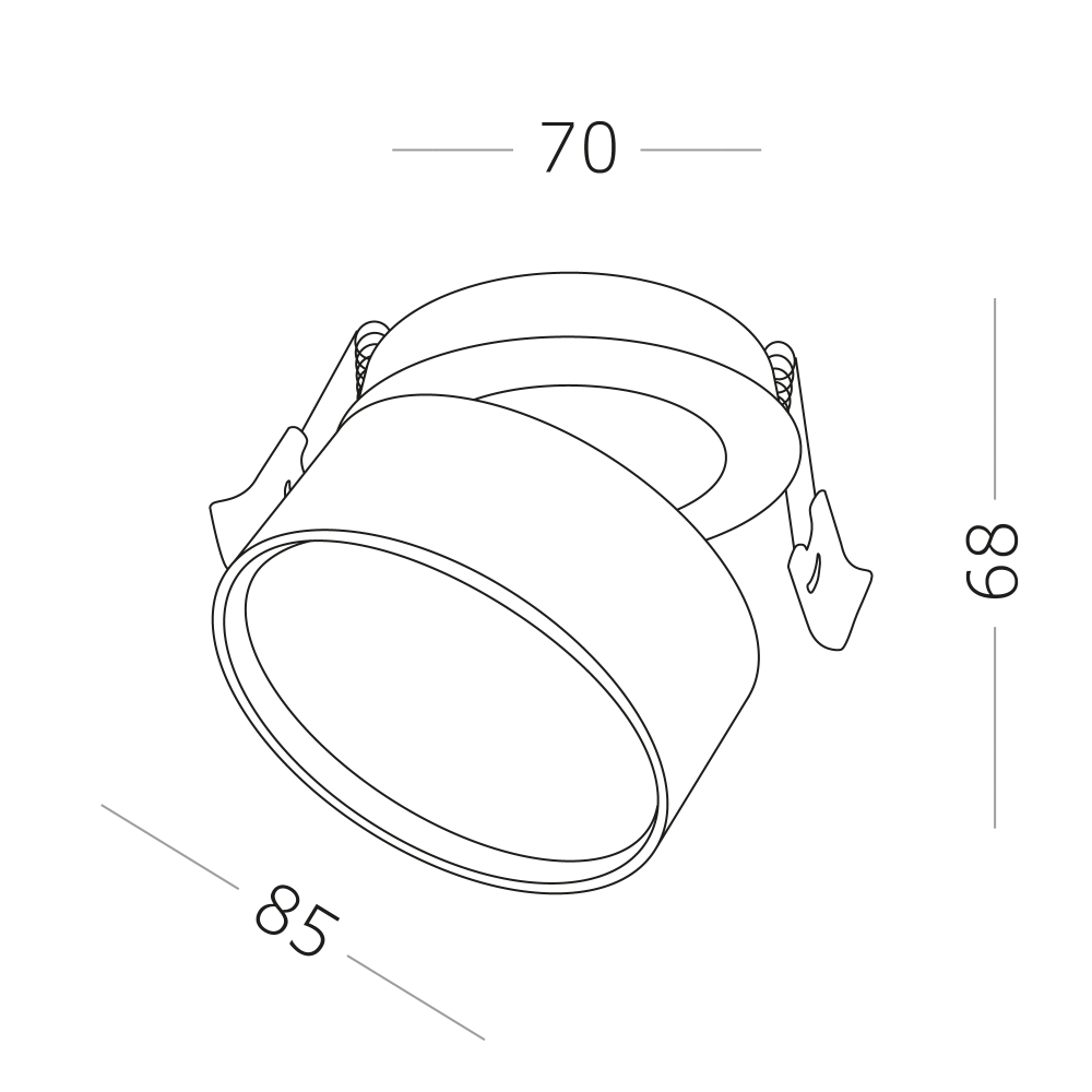 Светильник встраиваемый LED 9W 3000K