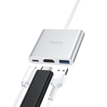 Адаптер HOCO HB14 Easy use Type-C adapter(Type-C to USB3.0+HDMI+PD)