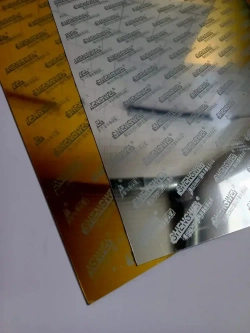 Пластик для лазерной гравировки SHENGWEI (Серебро царапанное на чёрном) 300мм_600мм 1.5 мм