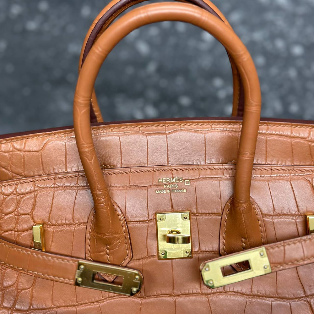 Сумка Hermes из кожи крокодила 25 см