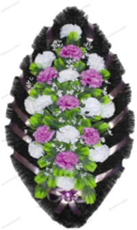 Венок искусственный «сиреневый и белый» №07