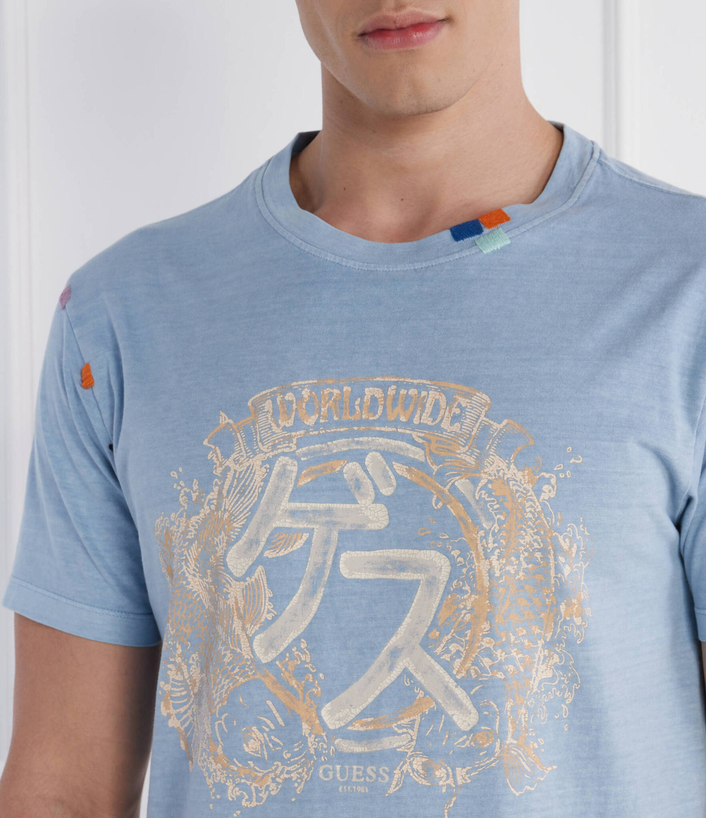 Футболка JAPANESE IDEOG GUESS - голубой(M4GI22 K8FQ4)