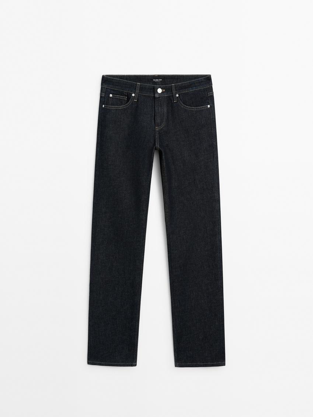 Massimo Dutti Джинсы прямого кроя с низкой посадкой, темно-серый