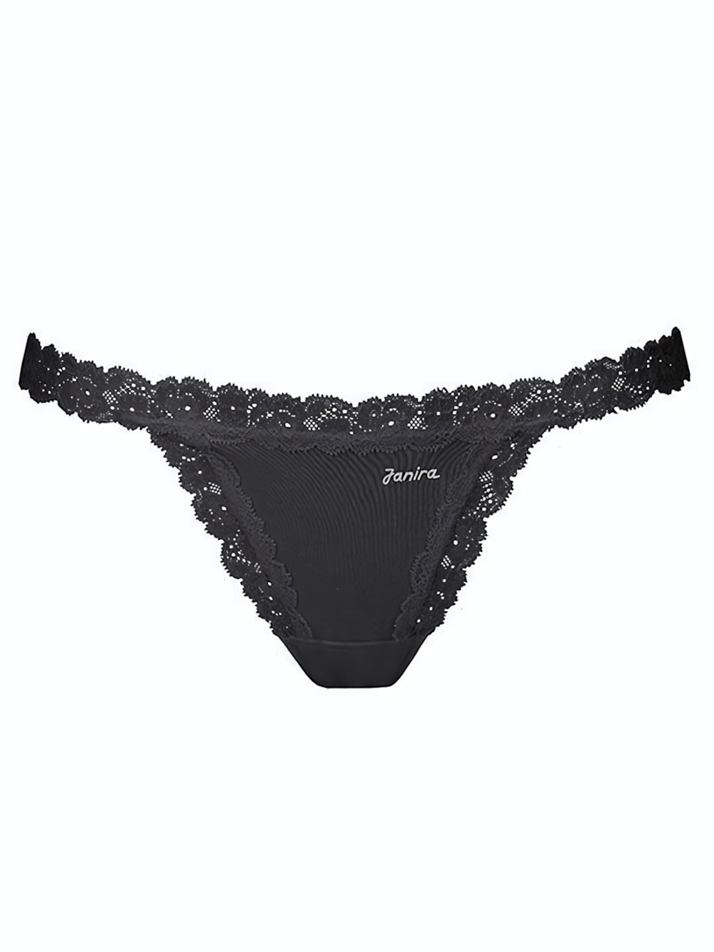 Трусики-танга Fresh Cotton Lace (Размер: S-M) (Цвет: черный)