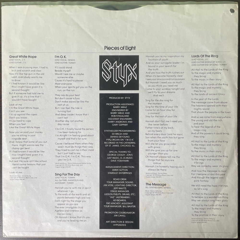 Styx ‎– Pieces Of Eight (США 1978г.)