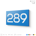 Номер на дверь 289, табличка на дверь для офиса, квартиры, кабинета, аудитории, склада, голубая 120х70 мм, Айдентика Технолоджи
