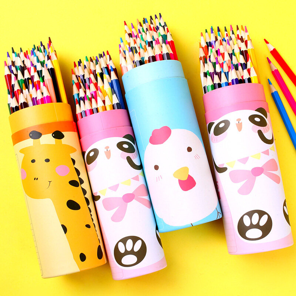 Карандаши цветные для рисования в наборе 24 штук, в тубе