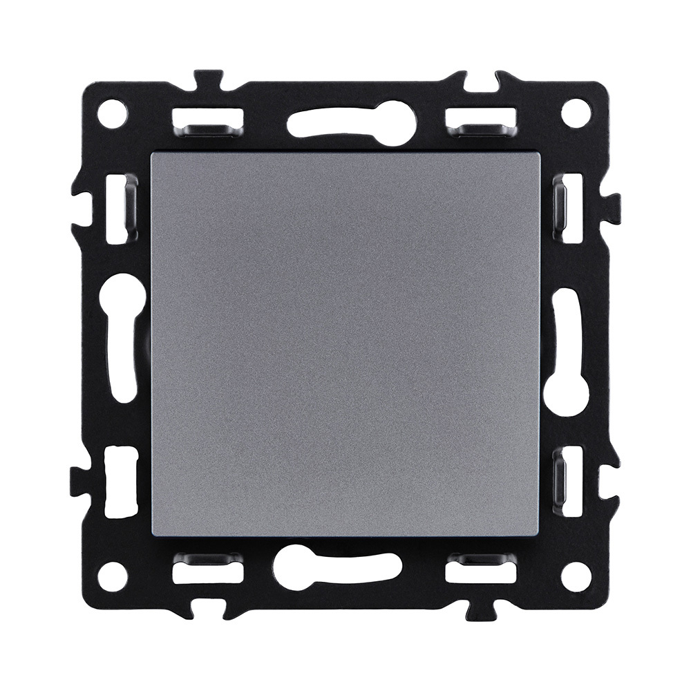 Выключатель 1-клавишный 10А/250В, серый Kollinger Asthetik AS-001GY