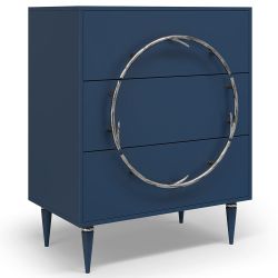 Комод Арт Колор matte Классик Сильвер с 3 ящиками Королевский синий матовый