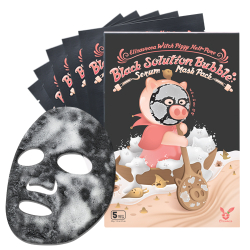 Тканевая маска для лица Elizavecca Black Solution Bubble Serum mask pack, 28 гр