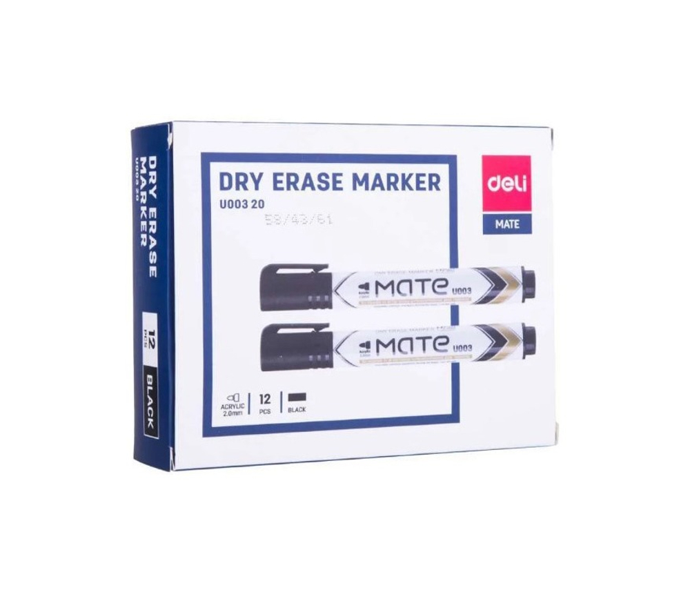 Маркер для доски Deli Mate круглый пишущий наконечник 2мм черный EU00320