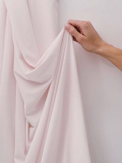 Микрофибра бельевая в рубчик матовая эластичная цвет светло-розовый метражом