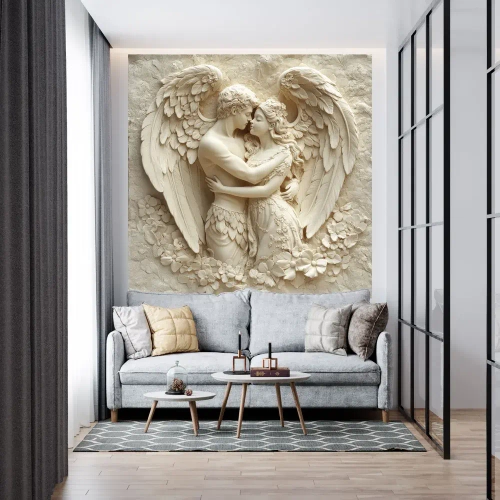 Фотообои 200х200см 3д объемные барельеф Ангелы флизелиновые обои