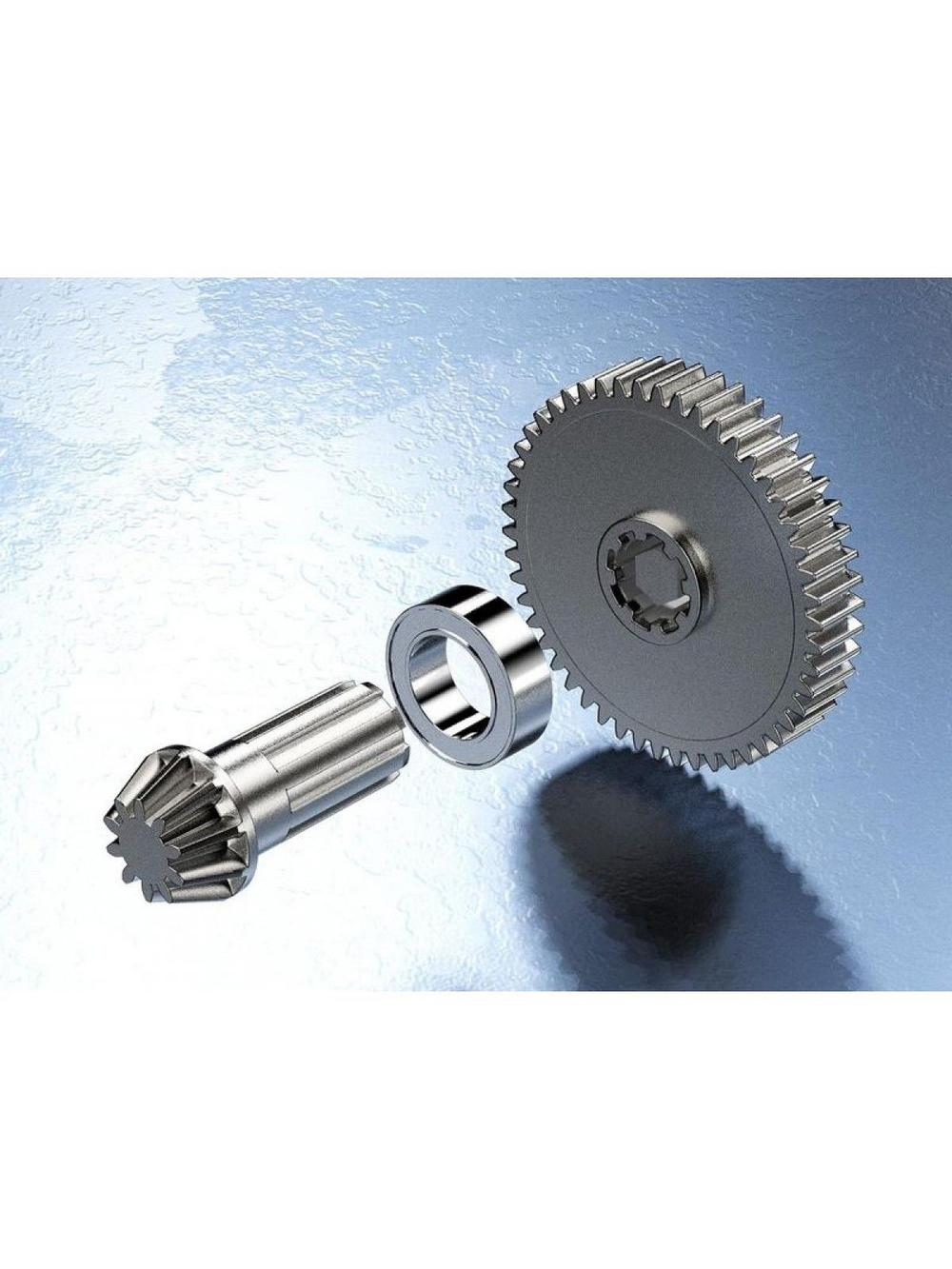 Ведомая + ведущая шестерни заднего диференциала для автомоделей MJX 14301/14302/14303, металл 16401Y