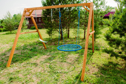 Деревянные качели с качелями гнездо 100 см и гибкими качелями