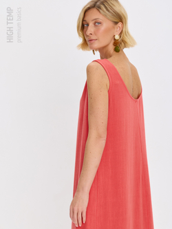 Льняной сарафан макси с карманами