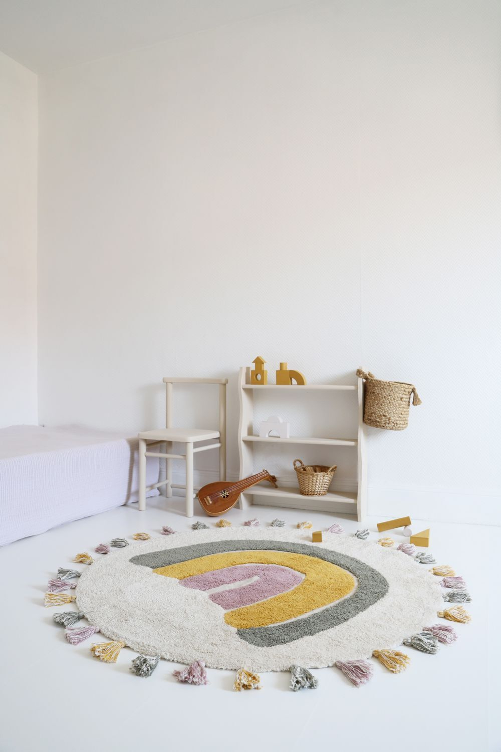 Стираемый коврик Nattiot Rainbow Moss (Ø110 см), хлопок, мультиколор