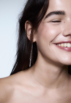 STRADIVARIUS Набор из 3 сережек-подвесок со стразами, серый