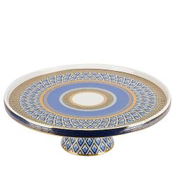 Тортовница на ножке "Golden Blue" d=31см. h=10см (фарфор) (подарочная упаковка)