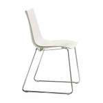 Стул пластиковый на полозьях Scab Design Zebra Technopolymer, хром, лен