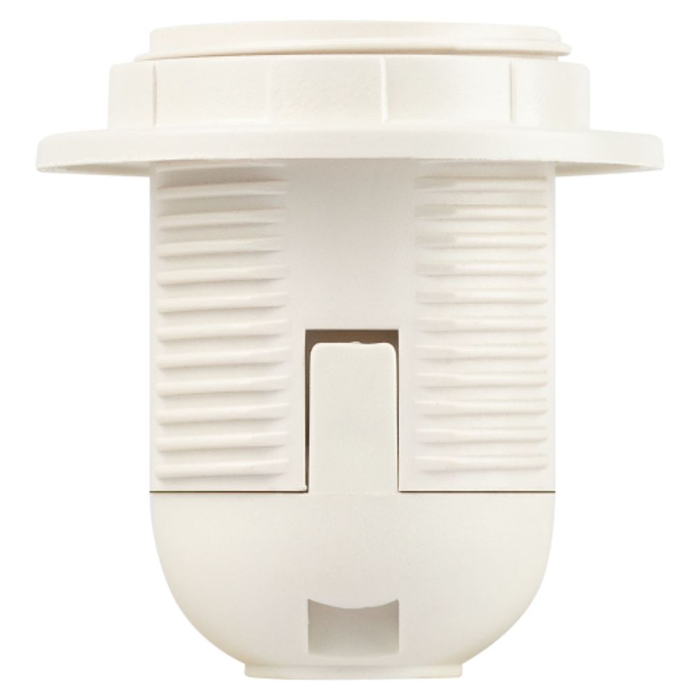 Патрон ЭРА Е27 с кольцом пластик, белый, Б/Н, гр.уп., 50 шт.