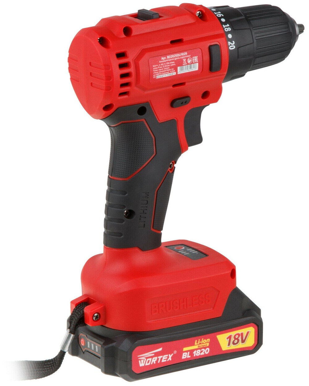 Аккумуляторная дрель-шуруповерт Wortex BD 2025 Dli