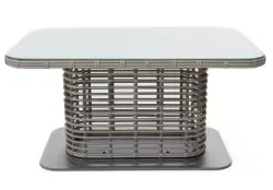 "Блисс" плетеный стол из искусственного ротанга 141х92х75см, цвет молочный