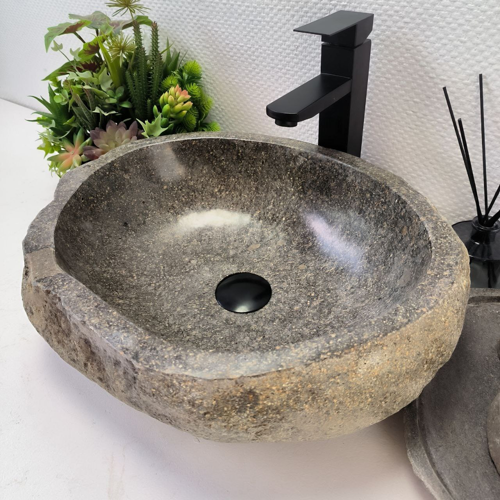 Раковина из речного камня RS-64120 (48*38*15) 0122